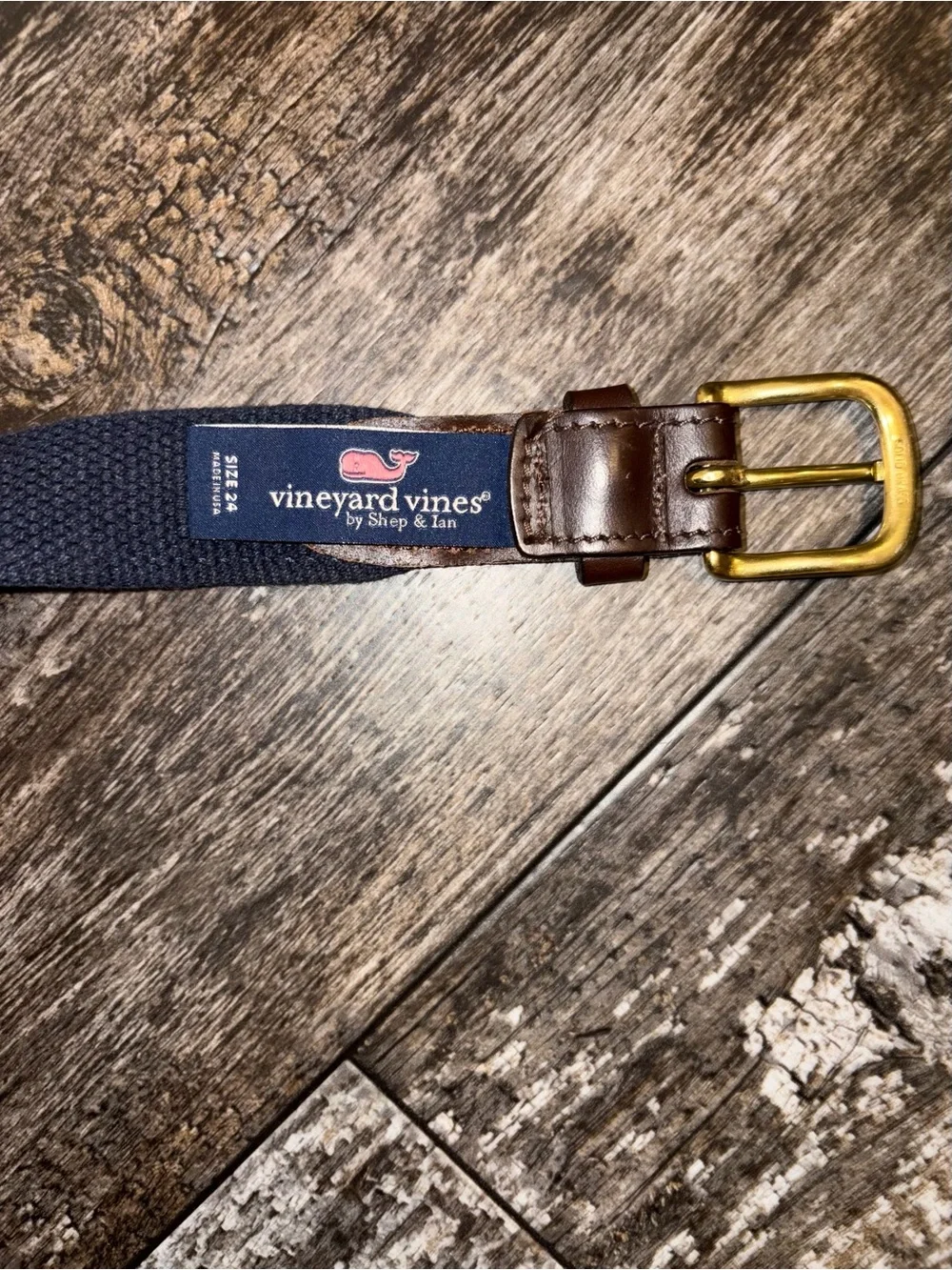 Vineyard Vines Belt with Leather Accents